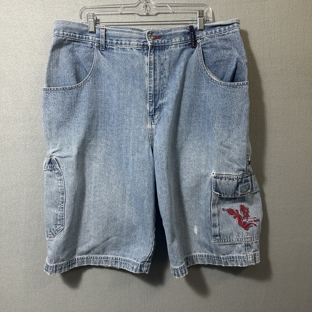 Vtg Y2k No Boundaries Shorts Mens 38 Blue Jorts Cargo Baggy Skater NOBO READ